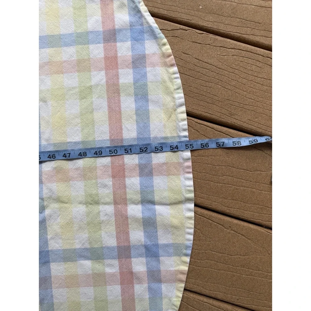 Vintage Pastel Plaid Round Tablecloth 55